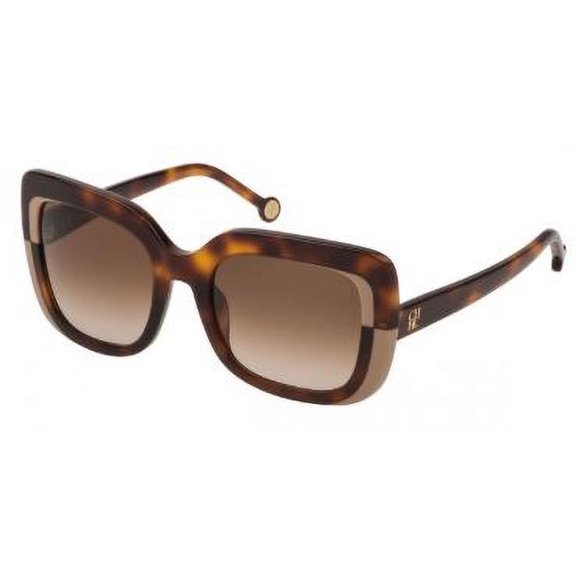 Carolina Herrera Brown Gradient Square Ladies Sunglasses SHE786 0752 53