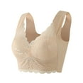 thumbnail image 6 of KBODIU Everyday Bras for Women, Plus Size Comfort Bras, Women's Ultimate Lift Wirefree Bra Lace Beauty Back Solid Strap Wrap Underwear Bras No Underwire Beige, 6 of 6