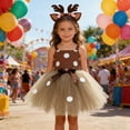 thumbnail image 2 of Vividxx Girls Dresses Carnival Deer Tutu Skirt For Girls Party Dress Cartoon Mesh Short Skirt For Kids 3-4 Years, 2 of 6