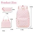 thumbnail image 3 of Set de Mochila Escolar Bluboon Rosa Blanco a Cuadros 30x14x43 cm, 3 of 5