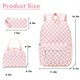 thumbnail image 3 of Set de Mochila Escolar Bluboon Rosa Blanco a Cuadros 30x14x43 cm, 3 of 5
