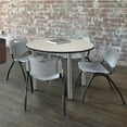thumbnail image 2 of Regency Kee 36" Round Breakroom Table- Maple/ Chrome & 4 'M' Stack Chairs- Grey, 2 of 6