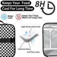 thumbnail image 4 of Black and White Checkered Pattern Insulated Lunch Bag with Shoulder Strap and Bottle Holder,Bento School Lunch Bag Box,11x9.5x3.5 Inches, 4 of 5