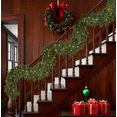thumbnail image 4 of lajdalh 9ft Pre-Lit Christmas Garland, Artificial Lighted Norfolk Pine Garland with Lights, Battery Operated Garland for Mantle Stairs Table Fireplace Xmas Decorations, 4 of 5