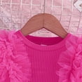 thumbnail image 4 of FAOWME Child Girl Long Sleeve Tops Solid Color Bowknot Skirt Two Pieces Set Red 4-5 Years, 4 of 7