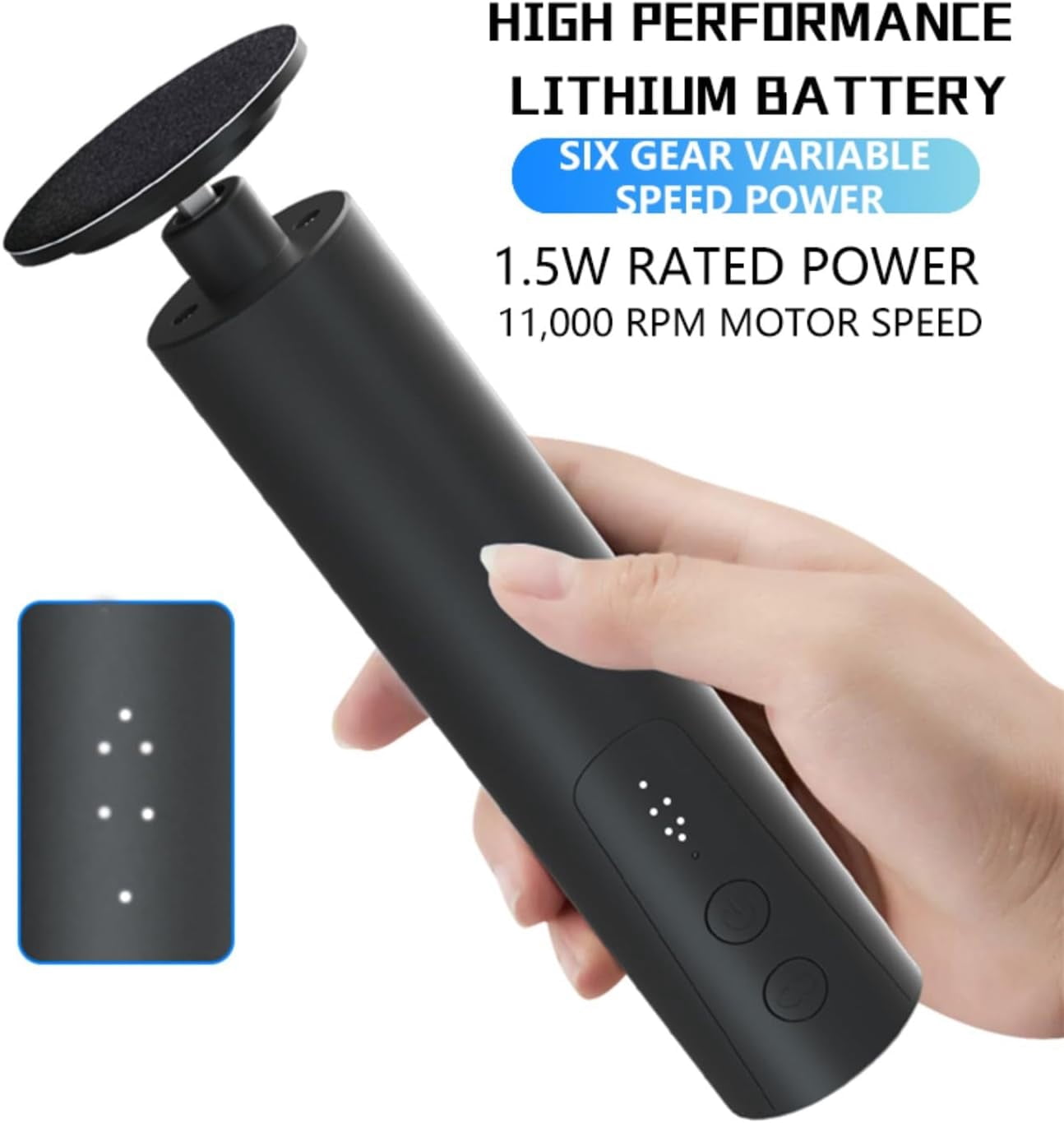 Electric Callus Remover for Feet,Electric feet Callus Remover with 20pcs Replaceable Sandpaper Refill Discs,Feet Scrubber Dead Skin Foot Grinder, Electric Pedicure Tools for feet (Black)
