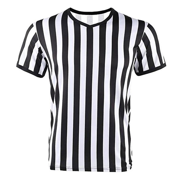 Dsseng Soccer Referee T Shirt Striped Soccer Ref Costume Jersey New VNeck Sports