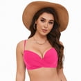 thumbnail image 3 of HCNTES Triangle Bikini Tops for Women Halter String Bathing Suit Tops Sexy Brazilian Black White Swimsuit Top(Hot Pink,XXL), 3 of 9