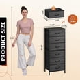 thumbnail image 3 of Cómoda alta WLIVE de 6 cajones para dormitorio con papeleras de tela, 3 of 9