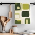 thumbnail image 2 of Sage Green Boho Kitchen Towel Dish Cloths Set of 2, Microfiber Soft Kitchen Hand Towels, Modern Abstract Geometric Middle Century Absorbent Quick Drying Dishcloths 18 x 28 Inches, 2 of 8