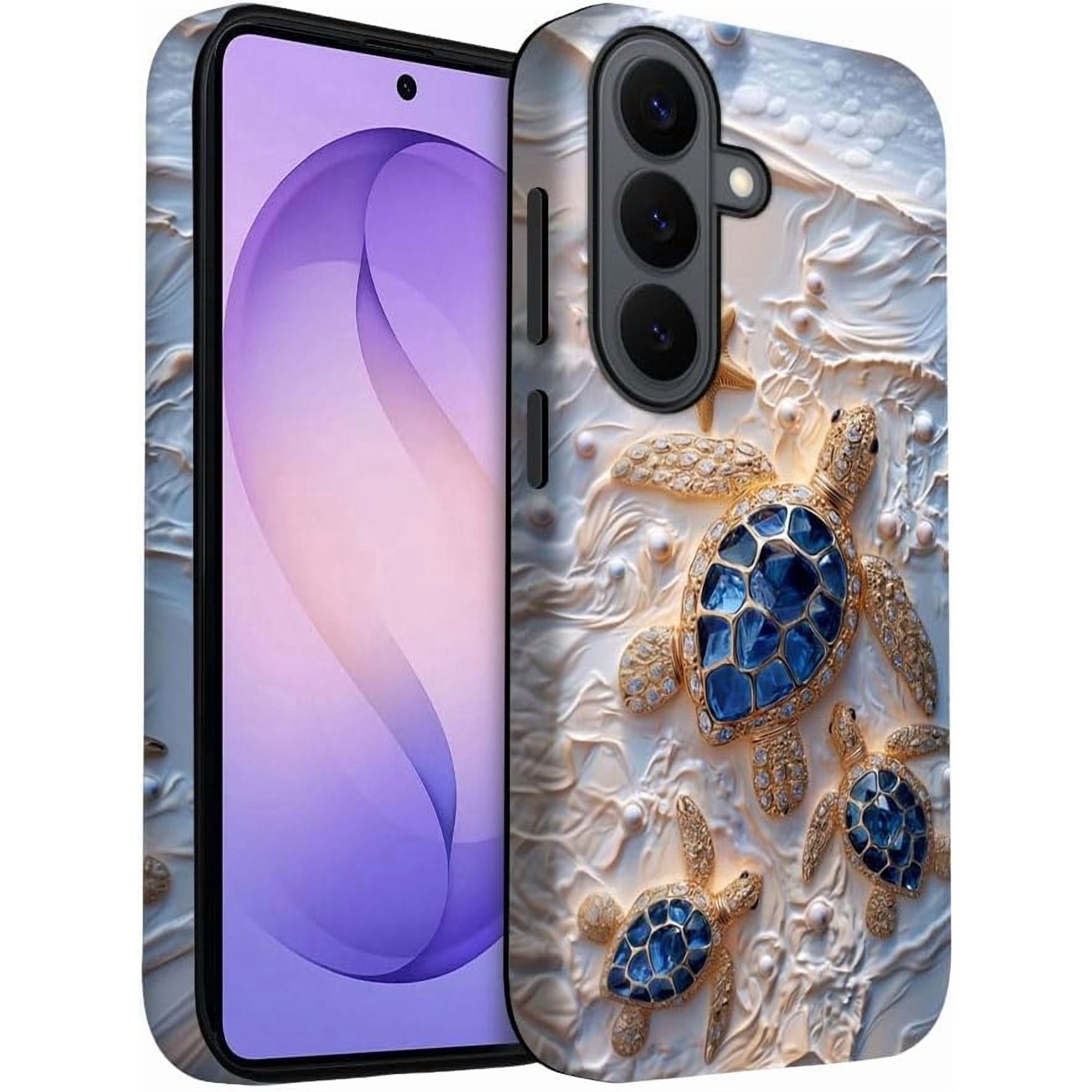 Case for Samsung Galaxy S26 Plus Case | Stained Glass Beach Turtle | Slim Drop Protection Design