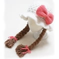 thumbnail image 2 of Visland Infant Baby Beanie Hat - Girls Soft Warm Knit Hat Kids Braided Wig Woolen Yarn Knitted Hat for Photo Prop, 2 of 2