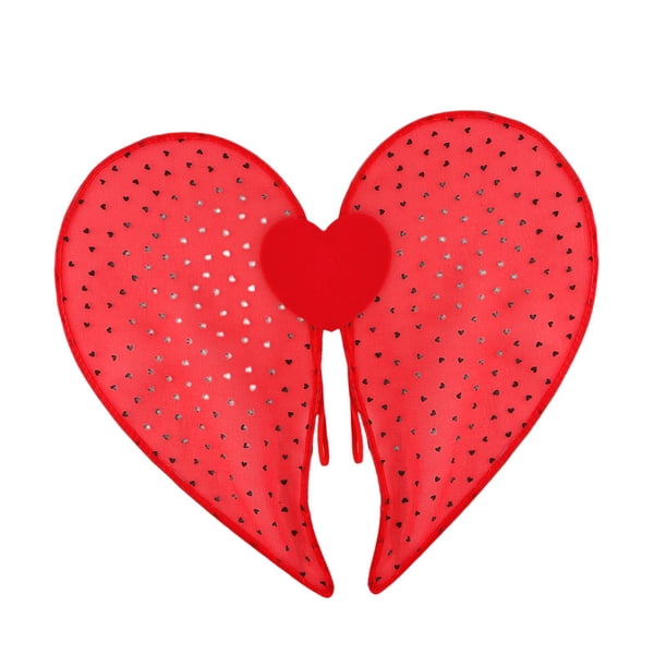 Ala de hada ligera y resistente con forma de corazón para San Valentín, ideal como accesorio fotográfico para fiestas. rojo
