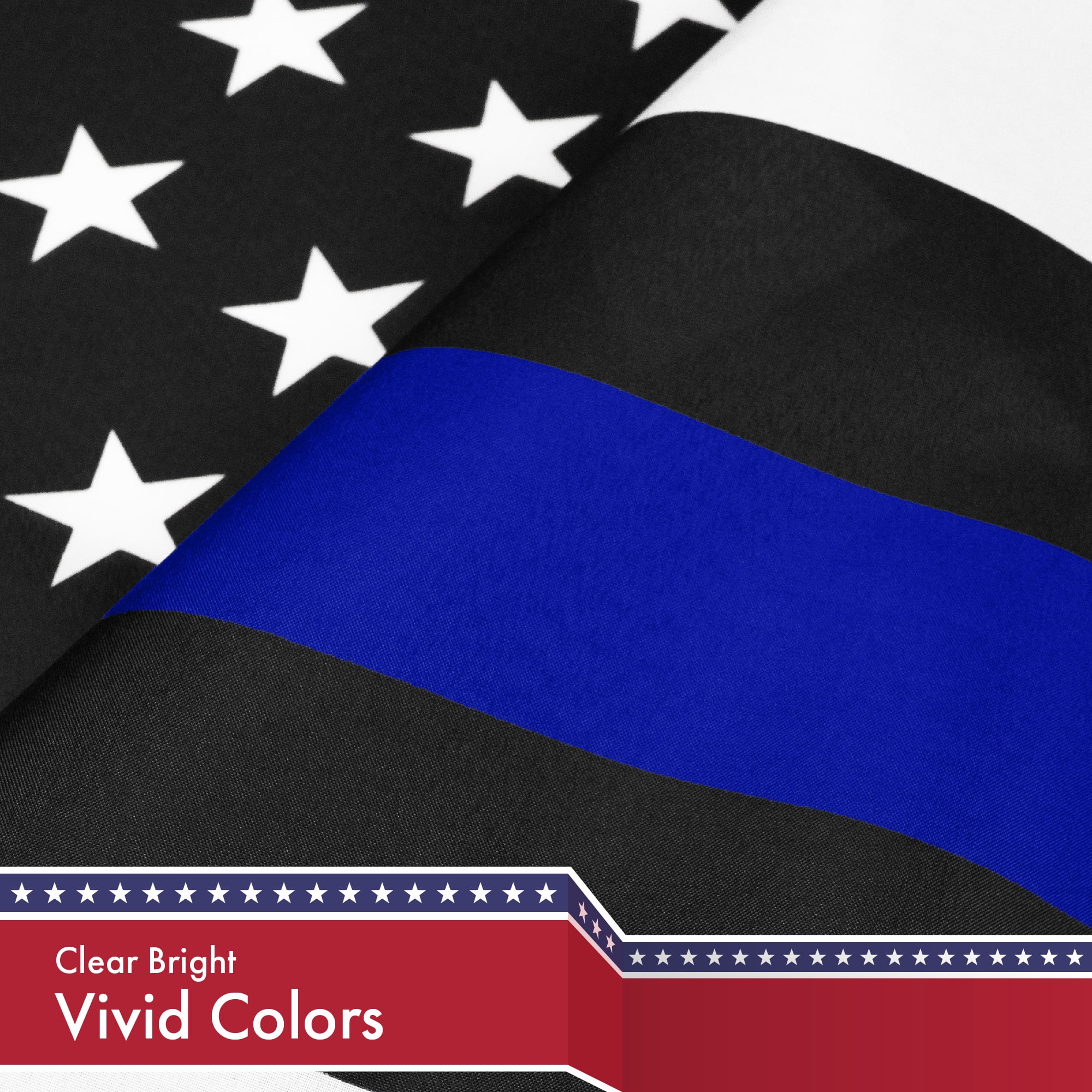G128 - 2 PACK Thin Blue Line Police Law Enforcement Support USA Flag 3'X5' 150D