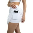thumbnail image 5 of YITTY Active Women's Pleated Tennis Skirt with Built-in Short, Athleisure, 4-Way-Stretch, True White, M, 5 of 7
