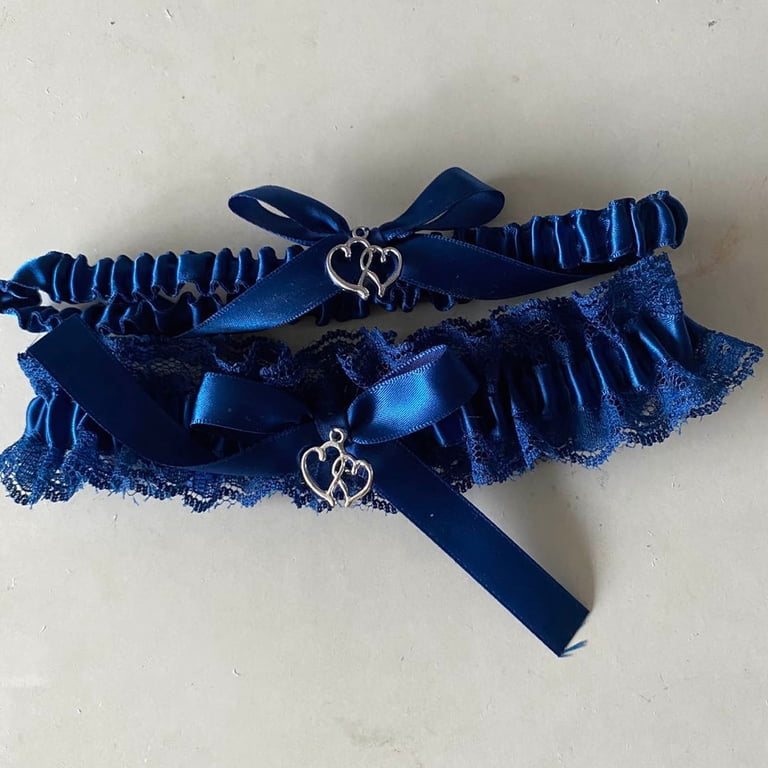 Hesxuno Garters for Bride Women Lace Wedding Garter Belts for Bride Garter Set, Women's, Size: Free Size, Blue