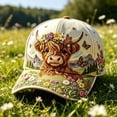 thumbnail image 6 of LEFXSMR Baseball Cap, High Cow Themed Adjustable Hat for Women, Floral Sun Hats for Outdoor Activities & Daily Wear, 6 of 8