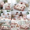 thumbnail image 5 of Christmas Red Bedding Duvet Cover Set King Size 4 Pieces Snowflake and Elk Bedding Set with Zipper Closure, 1 Comforter Cover 92x106 Inches 1 Flat Sheet & 2 Pillow Cases, 5 of 7