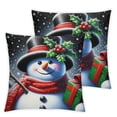 thumbnail image 2 of Ulloord AnyDesign Christmas Pillow Cover Red Black Striped Throw Pillow Case Snowman Decorative Cushion Cover for Farmhouse Home Couch Sofa, 2 of 6