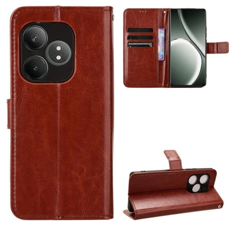 Flip Case for Realme GT 6/Realme GT 6T All-in-One Wallet Multifunctional Folio Flip Cover with Card Holder and Detachable Wrist Strap