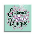 thumbnail image 1 of Embrace Unique Mint Pink Foliage 24 x 24 Glass Wall Hanging Sign, 1 of 4