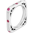 thumbnail image 4 of Created Ruby Sterling Silver Polished Square Ring, 4 of 7