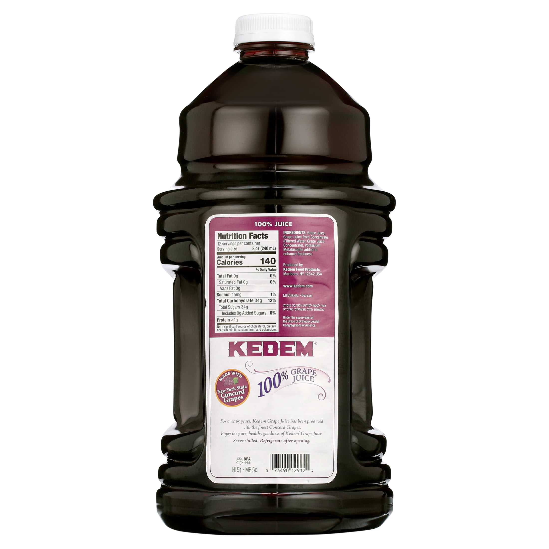 Kedem Concord Grape Juice, 100% Juice, 96 oz 2 Pack No Sugar Added, No Artificial Flavors or Colors