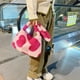 thumbnail image 4 of Qarigey Exquisito bolso con estampado de flores y corazones, bolsos casuales de felpa de primera calidad para mujer, bolsos de hombro Bolsas de mensajero y de hombro Beige, 4 of 6