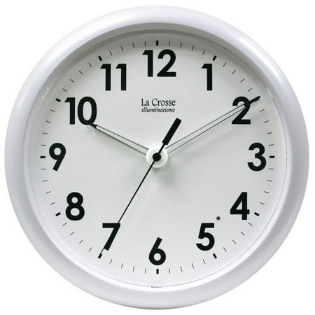 La Crosse Illuminated 403-310 10 Inch White frame clock