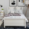 thumbnail image 2 of Gzxs Modern Twin Size Platform Bed Wooden Bed Frame with Headboard, Footboard, White, 2 of 9