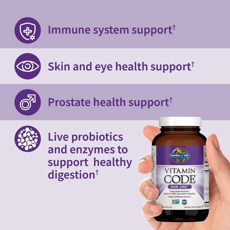 Garden of Life Vitamin Code Raw Zinc, 60 Vegan Capsules - Walmart.com