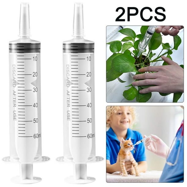 Jeringa Enema 2 Uds. 60ml Plástico Saludable Sin Aguja para Alimentación Alimentos
