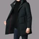 thumbnail image 5 of Ropa de diseñador para hombre, chaqueta larga con capucha de lujo con relleno de pato para hombre 2024, abrigo de invierno cálido para hombre, chaqueta acolchada, saco informal, 5 of 5