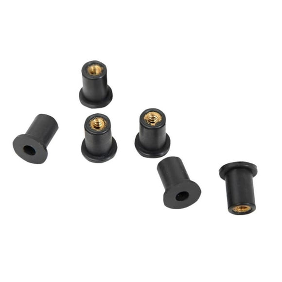 Tuercas de Pozo de Goma de Repuesto de 6 Piezas Tuercas de Pozo Métricas para Motocicleta, Automóvil, Hogar, / M6, Negro 17 x 14 mm BLESIY Pozo de goma