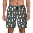 thumbnail image 2 of Picia Lovely Penguin pattern Mens Swim Trunks with Compression Liner Stretch Beach Shorts Quick Dry with Zipper Pockets No-Chafing Board Shorts-Large, 2 of 9