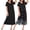 Black/Butterfly, variant on Ekouaer 2 Pack Long Nightgowns for Women Short Sleeve Crew Neck Soft House Dress Loungewear Nightshirt with Pockets