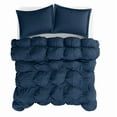 thumbnail image 4 of Truly Soft Cloud Puffer Boxed Pleat 100% Microfiber Polyester Dark Blue 3-Piece King Comforter Set, Solid Casual themed, Adult Bedding, OEKO-TEX Certified, 4 of 9