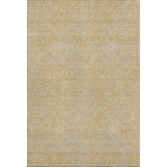 Addison Rugs Mayfield Premium Machine Washable Transitional Swirls Gold Rectangle Rug, 8' x 10'