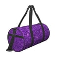thumbnail image 3 of Gaeub Purple Glitter Lightweight Travel Cylinder Bag Gym Tote Bag Sports Training Duffle Bag with Pockets and Straps, 3 of 8