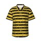 thumbnail image 1 of Fotbe Striped With Bees Camisa Hawaiana para Hombre Unisex – Camisa Casual de Verano con Botones de Manga Corta de Algodón y Lino,Small, 1 of 7