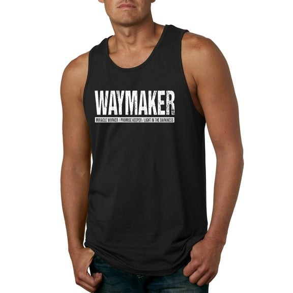 Wild Bobby Waymaker Inspirational/Christian Men Graphic Tank Top, Black, Small
