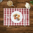 thumbnail image 6 of Fenyluxe Benson Placemats Set of 4,Place Mats for Kitchen and Dining Tables, Easy Clean Table Mats (Rectangular Set of 4, Gingham Check Red) 11.8*17.7in, 6 of 6