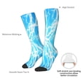 thumbnail image 4 of Rateoe Light blue flash Pattern Women’s Knee High Crew Socks,Trouser Socks, – Comfortable, Breathable, Moisture-Wicking and Soft, 4 of 6
