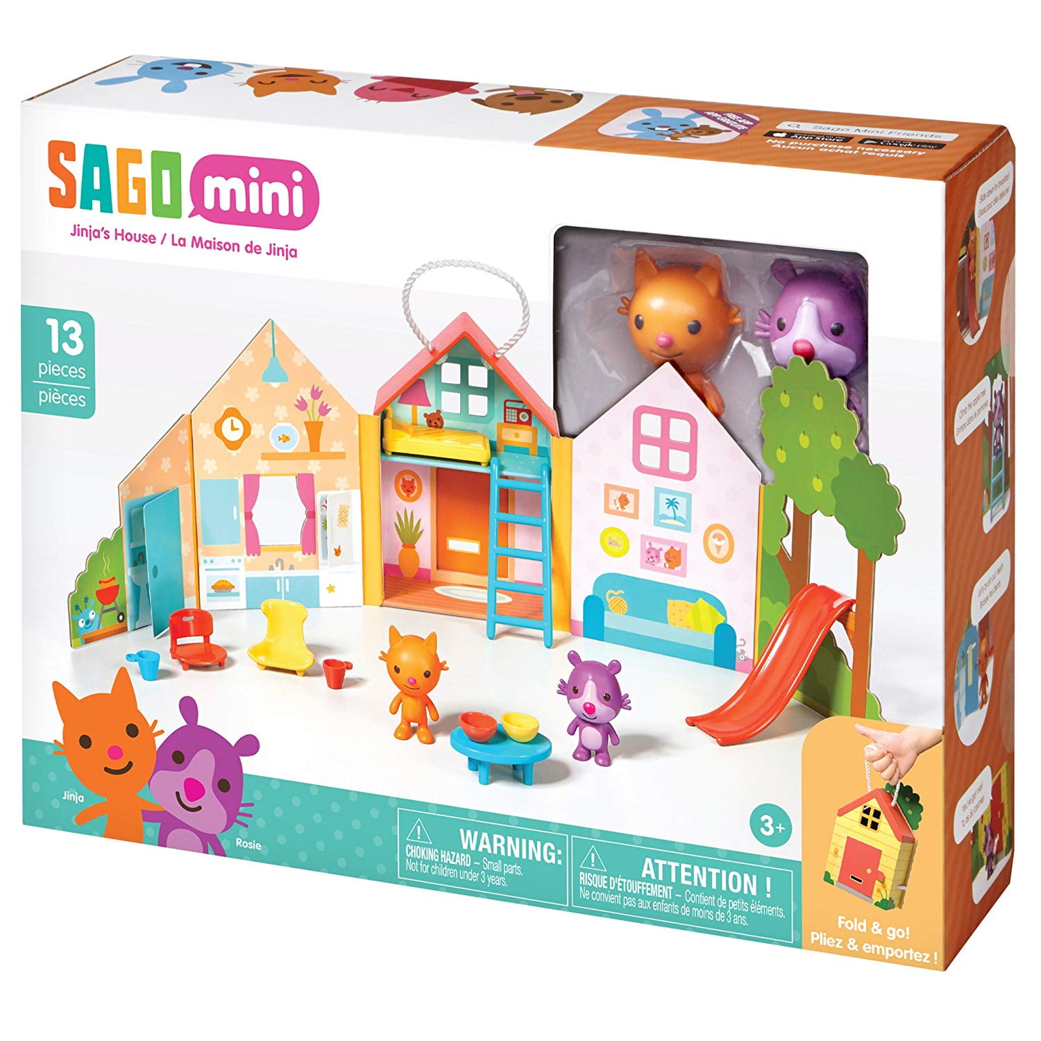 Portable Playset - Jinja's House, Join Rosie on a play date at Jinja's house. This adorable little house folds up and stores everything inside. It.., By Sago Mini - Walmart.com - Walmart.com