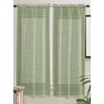 thumbnail image 2 of Sage Green Geometric Living Room Curtains 72 Inches length, Green Greek Key Design Burlap Modern Art Window Treatment Curtain Drapes, Light Filtering Drapes for Bedroom, 52"x72", 2 Panels, 2 of 7