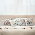 thumbnail image 4 of Ambesonne Floral Throw Pillow Cover 4 Pack, Blushing Romance of Flowers, 18", Blue Grey Rose Eggshell, 4 of 4