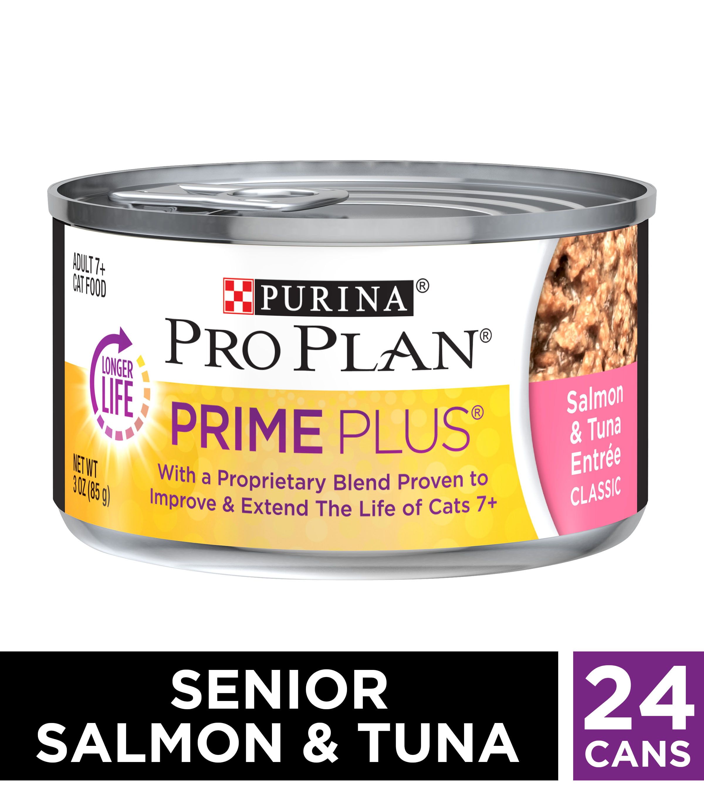 (24 Pack) Purina Pro Plan Senior Pate Wet Cat Food, PRIME PLUS Salmon