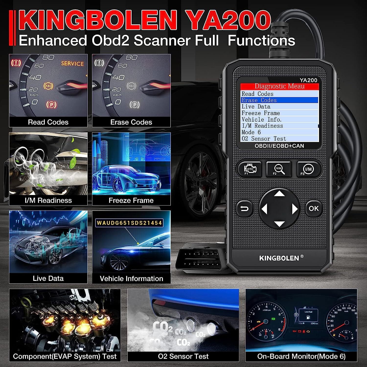 Kingbolen YA200 OBD2 Scanner