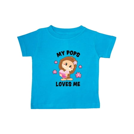

Inktastic My Pops Loves Me with Bigfoot Gift Baby Girl T-Shirt