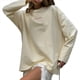thumbnail image 1 of Camisetas de Larga Extragrandes para Mujer 2025, Camisetas Básicas de Cuello Redondo, Tops de Otoño, Ropa Informal de Entrenamiento Y2K Albaricoque L, 1 of 9